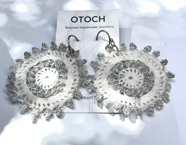 Crochet Flower in Silver