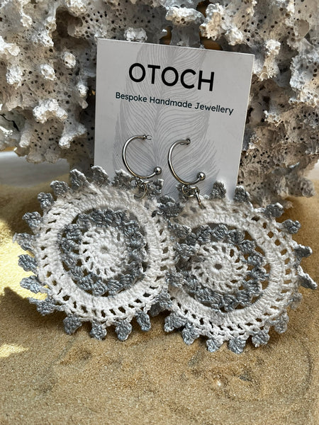 Crochet Flower in Silver