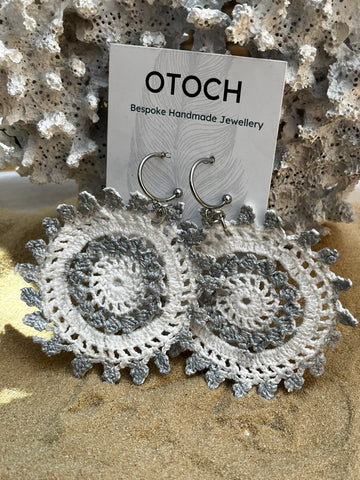 Crochet Flower in Silver