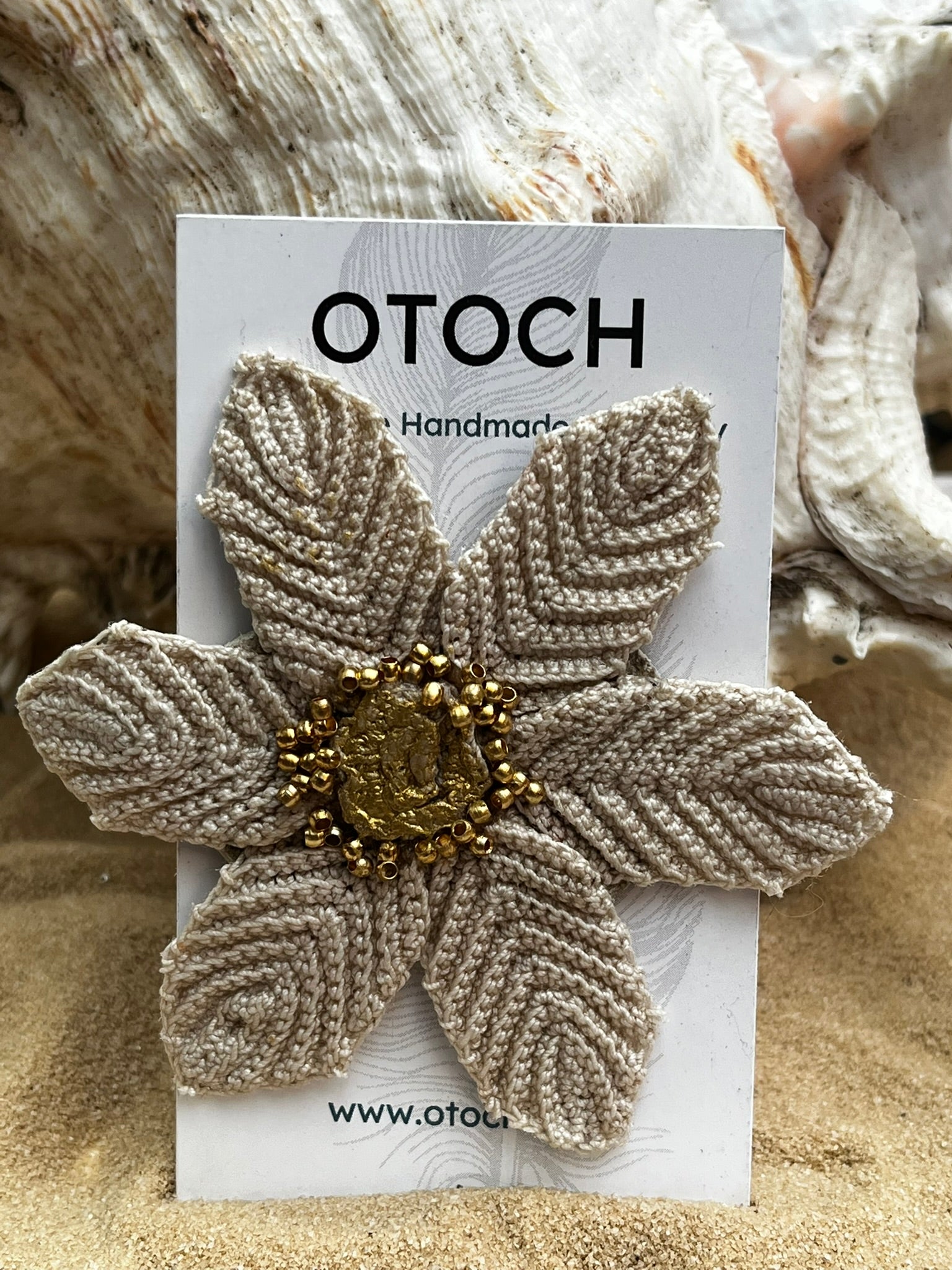 Vintage crochet brooch