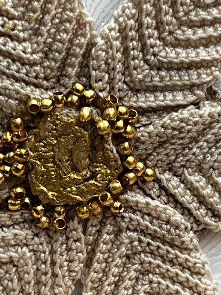 Vintage crochet brooch