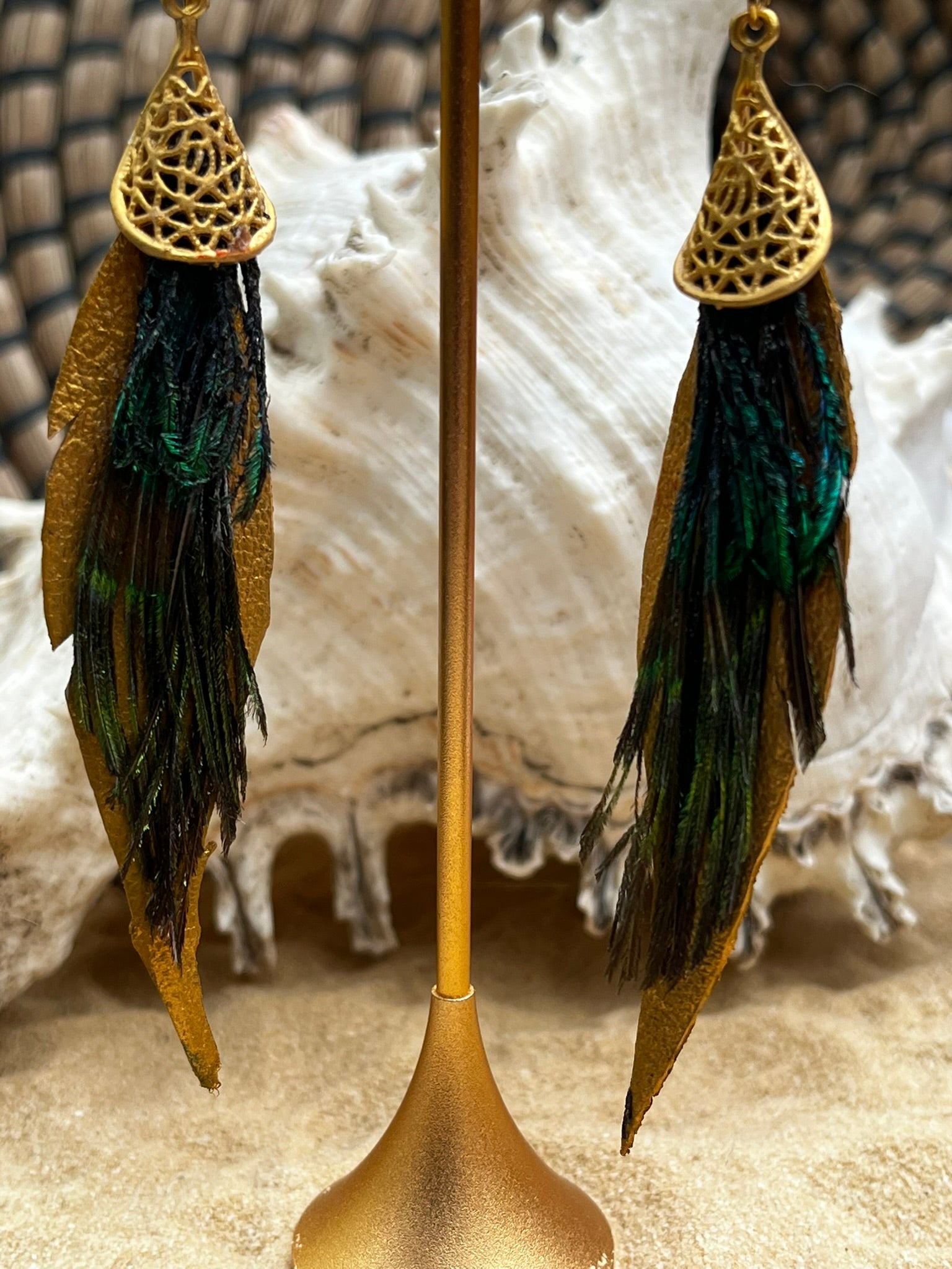 Peacock and Gold Feather