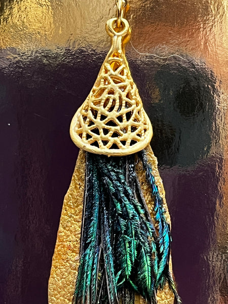 Peacock and Gold Feather