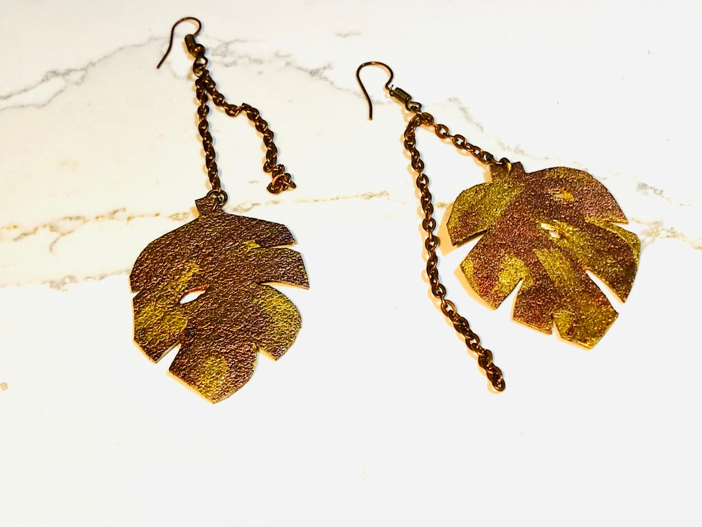 Monstera Leaf - Copper & Gold
